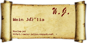 Wein Júlia névjegykártya